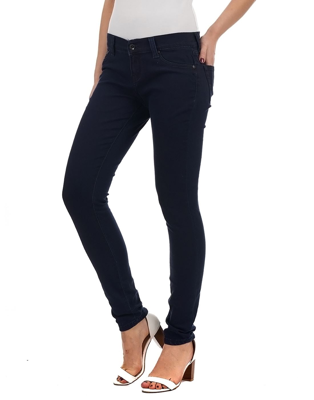 Pepe Jeans London Women Casual Wear Blue Solid Jeans